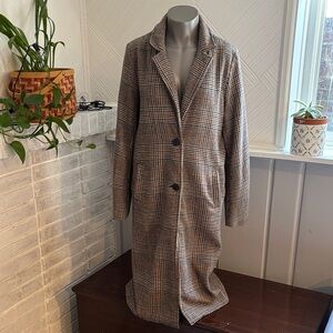 Sebby Collection Plaid Overcoat